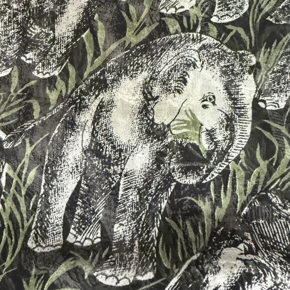 Elephant Safari Abstract Necktie Scarf Womens 64” Multicolor Sheer - Picture 2 of 5